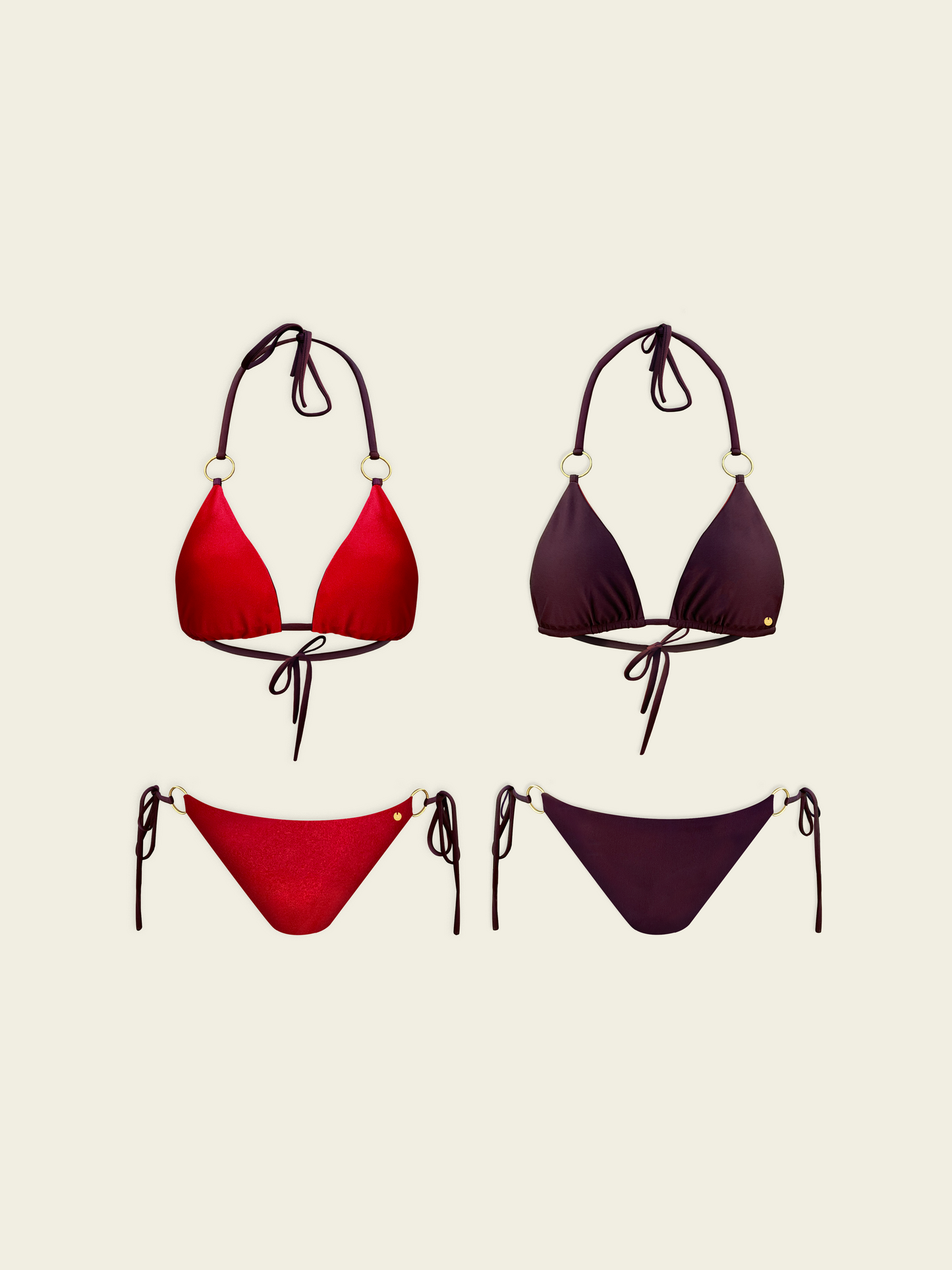 Cherry Cola Reversible Bikini Set Purple