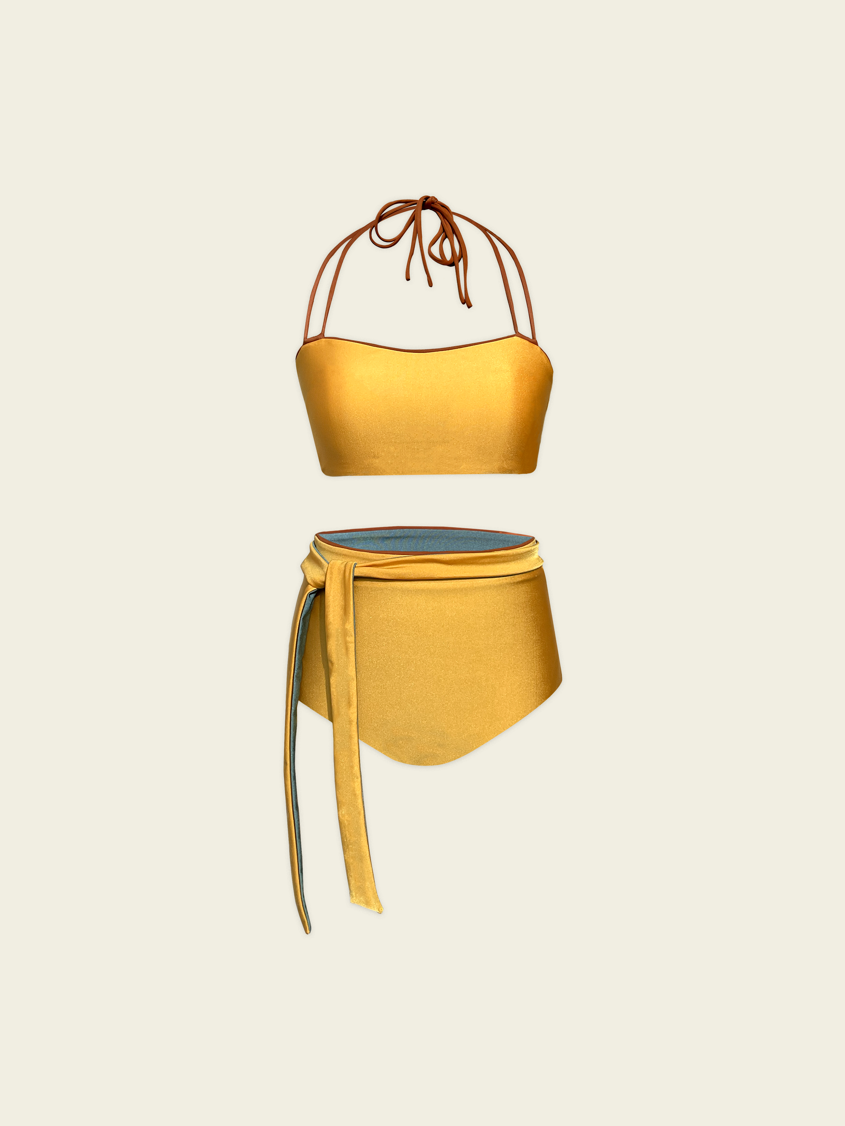 Sunny Poolside Reversible Bikini Set Yellow