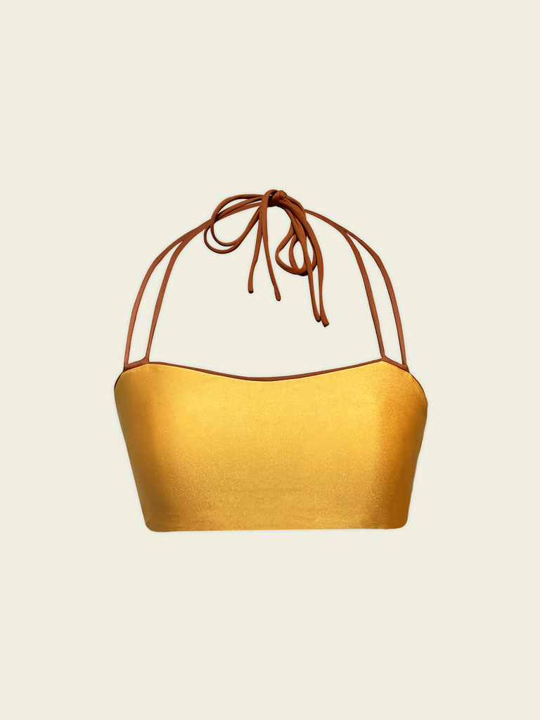 Sunny Sky Reversible Bikini Top Yellow