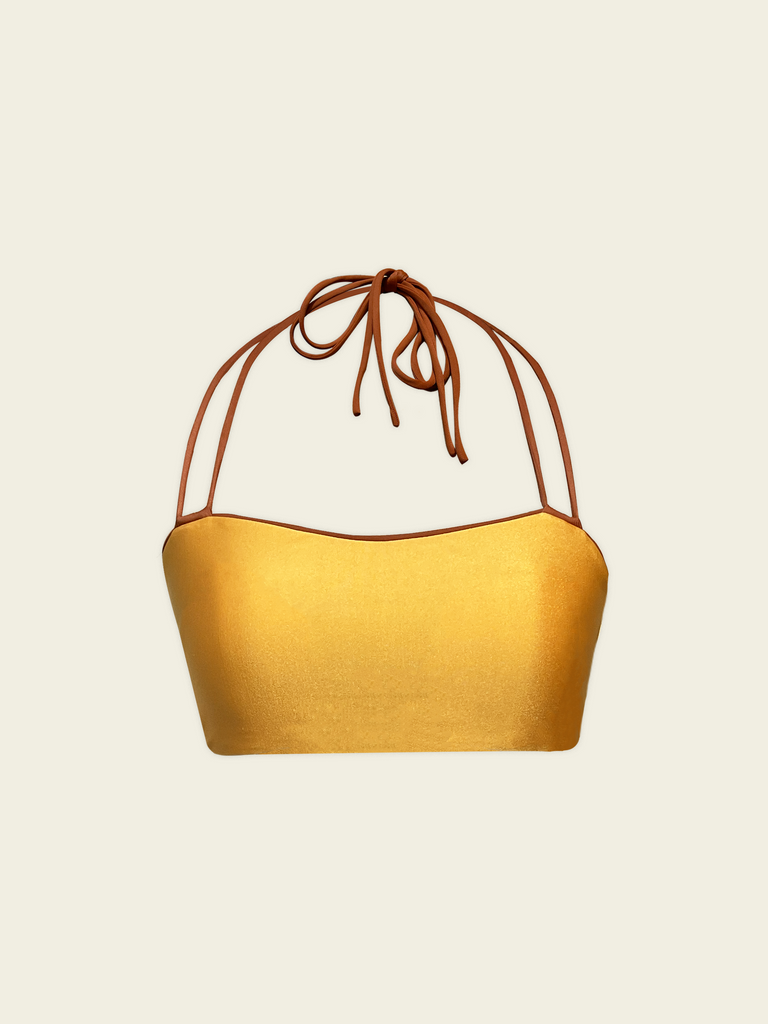 Sunny Sky Reversible Bikini Top Yellow