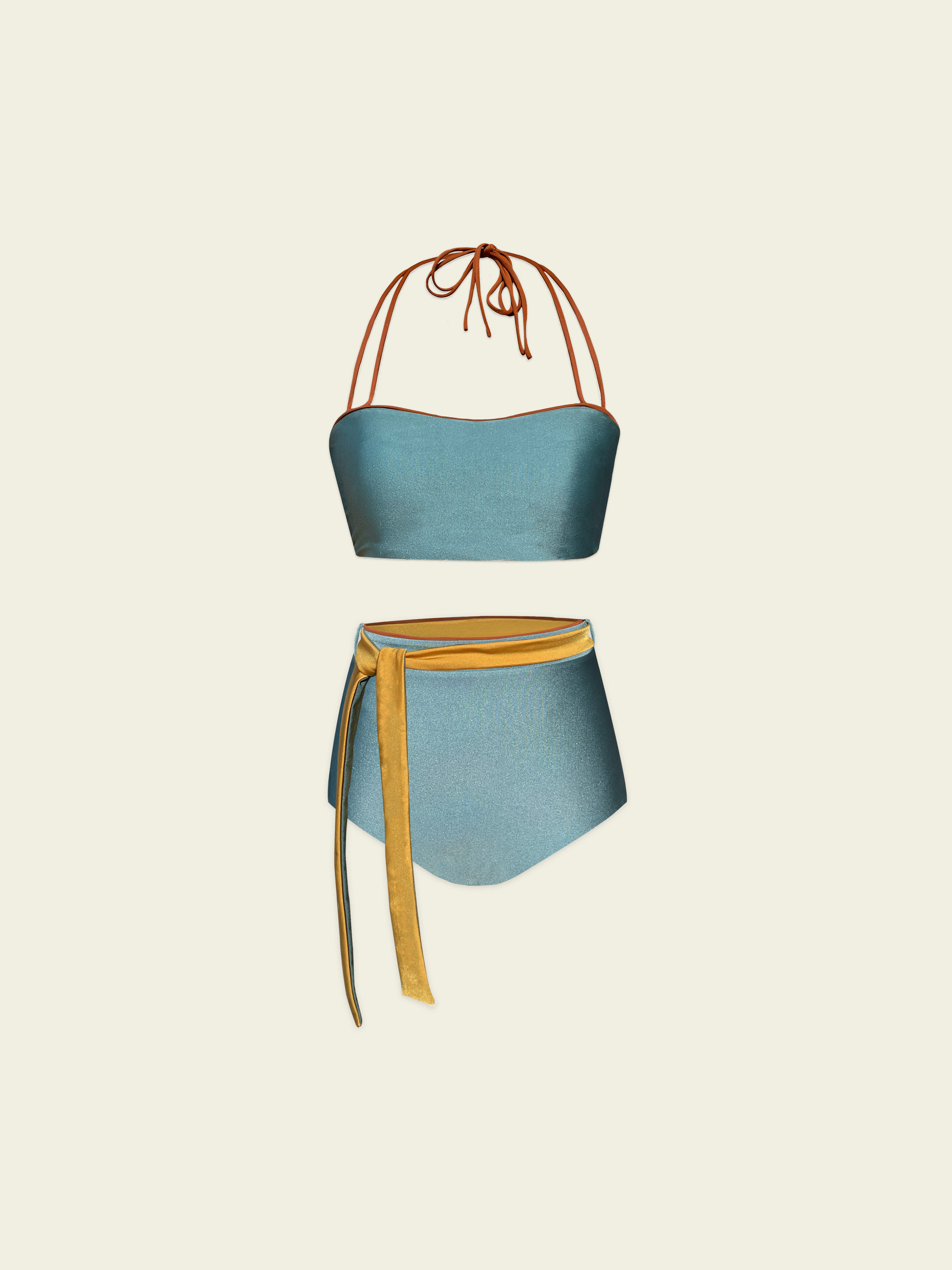 Sunny Poolside Reversible Bikini Set Blue