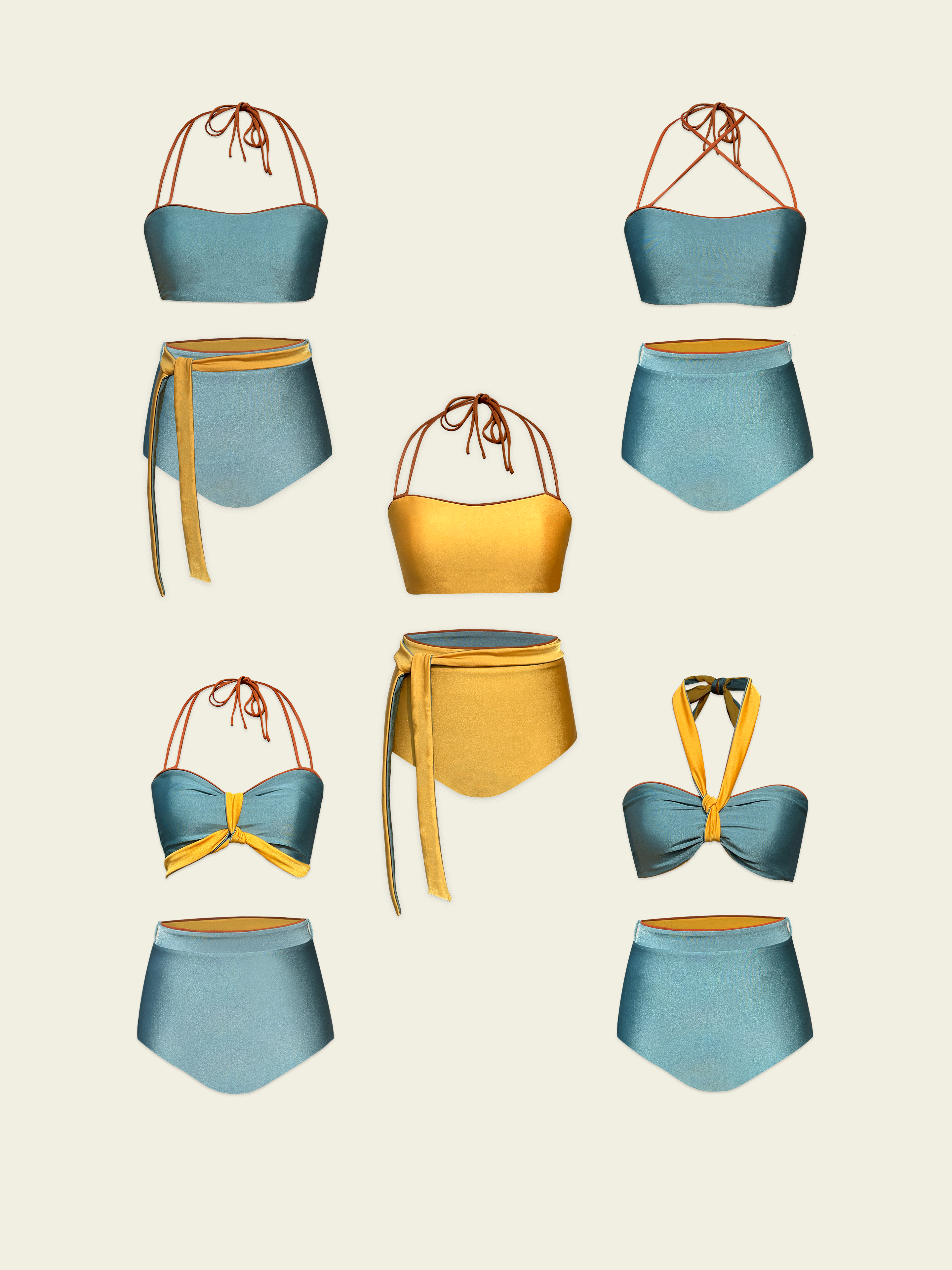 Poolside Reversible Bikini Bottom Yellow